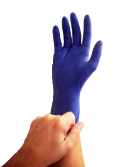 Emerald Total-Max blue color powder-free examination gloves 